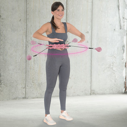 Weighted Hula Hoop with Waist Support, Pink/Red