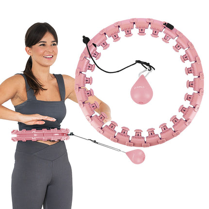 Weighted Hula Hoop with Waist Support, Pink/Red