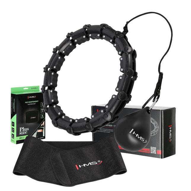 Weighted Hula Hoop with Waist Support, Plus Size, Black