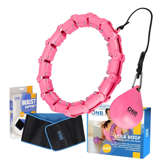 Weighted Pink Hula Hoop with Waist Support