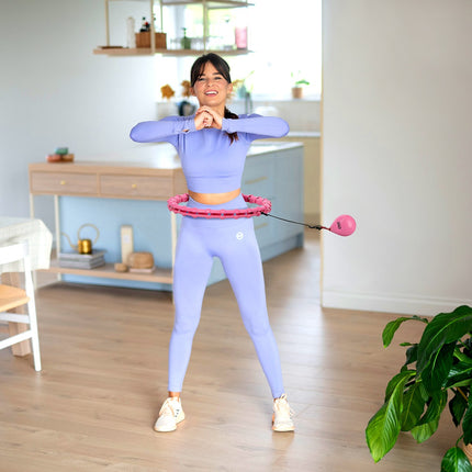 Weighted Pink Hula Hoop with Waist Support