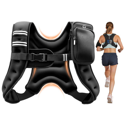 Weighted Vest 10 lb, Adjustable Reflective Neoprene