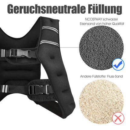 Weighted Vest 15KG, Adjustable Straps, Reflective Strips