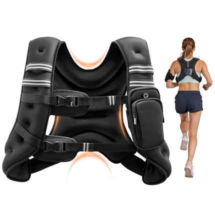 Weighted Vest 16 lb, Reflective, Adjustable Neoprene