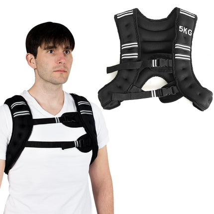 Weighted Vest 5kg, Neoprene, Adjustable Straps, Reflective