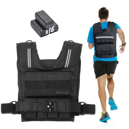 Weighted Vest, Adjustable 35 lb, Iron Weights, Reflective