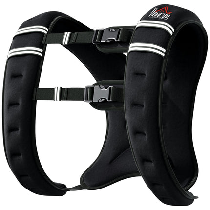 Weighted vest 10 kg adjustable strength training, black