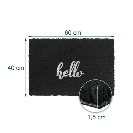 Welcome Coir Doormat, Non-Slip, 60x40 cm
