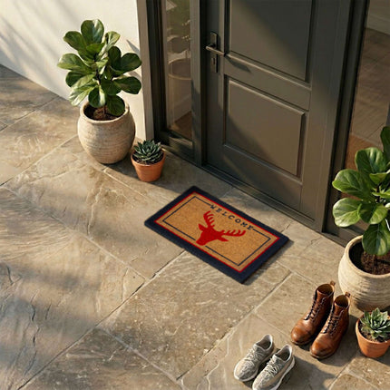 Welcome Coir Doormat, Non-Slip, 60x40 cm