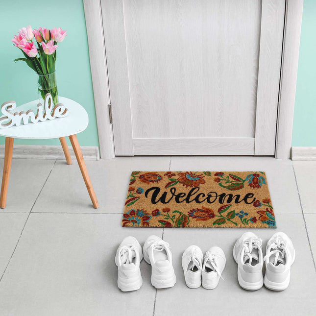 Welcome coconut door mat