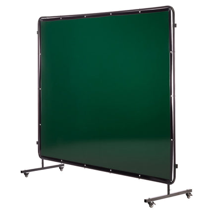 Welding Screen With Frame, 3-Panel 6 x 8 ft, 12 Wheels