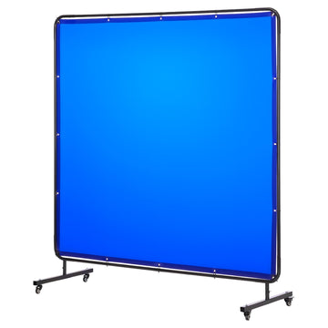 Welding Screen With Frame, 6x6 Ft, UV6, Wheeled, Vinyl