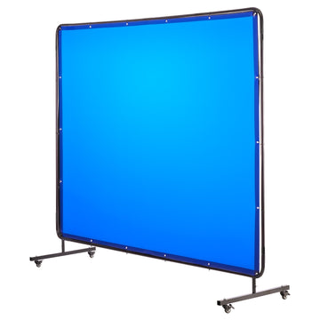 Welding Screen With Frame, 6 x 8 Ft, Vinyl, Wheels