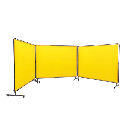 Welding Screen with Frame, 6 x 8 ft, 3-Panel, Flame-Resistant Vinyl