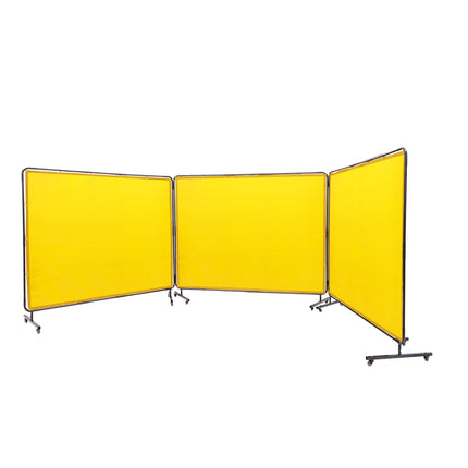 Welding Screen with Frame, 6 x 8 ft, 3-Panel, Flame-Resistant Vinyl