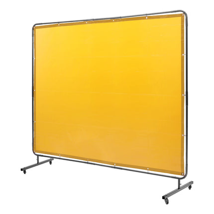 Welding Screen with Rolling Frame, 6 x 8 ft, FR Vinyl