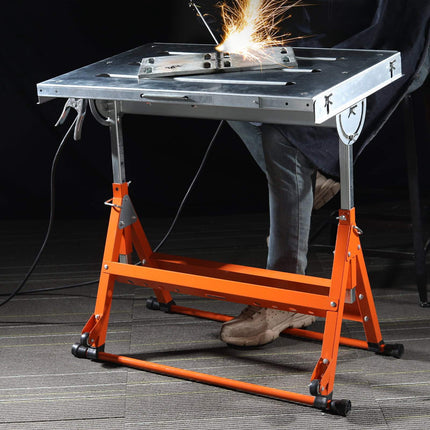 Welding Table 30 x 20 In, 400 Lb, Adjustable, Wheels