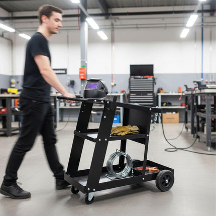 Welding Trolley with Gas-Bottle Platform and Shelves