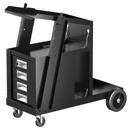 Welding trolley with 4 drawers & gas bottle holder 71 x 38 x 71 cm black