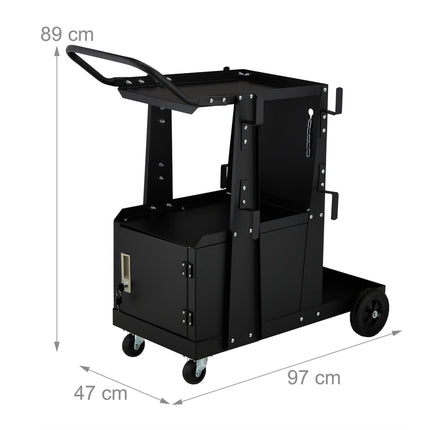 Welding trolley with cabinet
