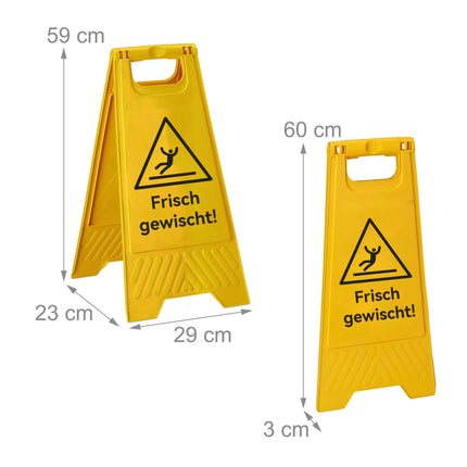 Wet Floor Sign Set, 3-Pack, Folding, Double-Sided