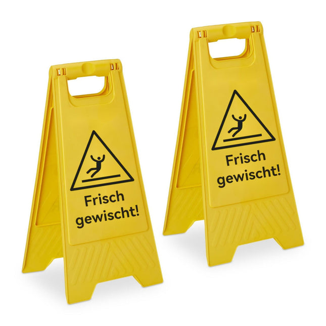 Wet Floor Signs, 2-Pack, Folding, Double-Sided
