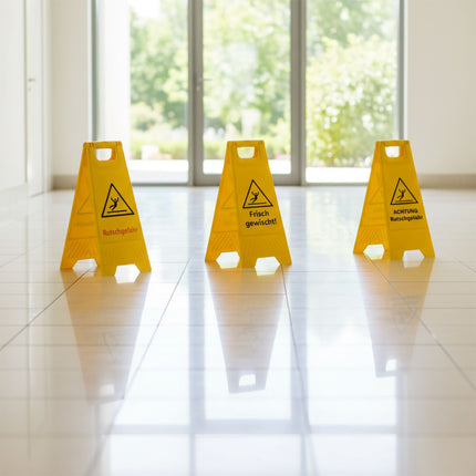 Wet Floor Warning Sign, 2-Pack, Folding Design