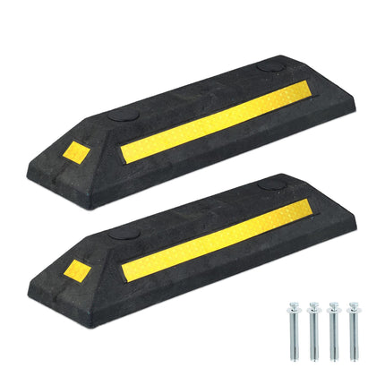 Wheel Chocks, Set of 2 – Durable Rubber, Reflective