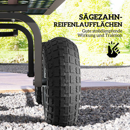 Wheelbarrow Wheel Set of 4, Solid Rubber, 80kg, Ø255mm