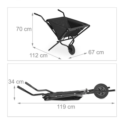 Wheelbarrow foldable black