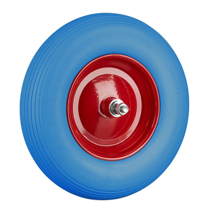 Wheelbarrow wheel made of solid rubber with axle