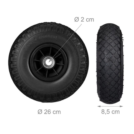 Wheelbarrow wheels PU rubber, 2 pcs.