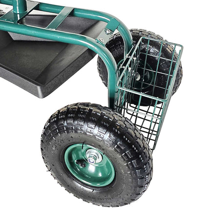 Wheeled Garden Seat with Storage and Adjustable Height