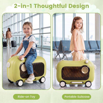 Wheeled Toddler Suitcase with Seat – Green, 25 kg Capacity