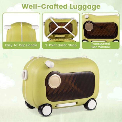 Wheeled Toddler Suitcase with Seat – Green, 25 kg Capacity