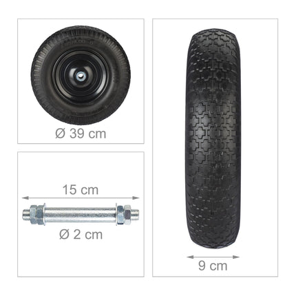 Wheel for wheelbarrow 4.00-8 with axle