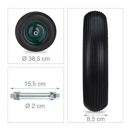 Wheel for wheelbarrow 4.80 4.00-8 + axle