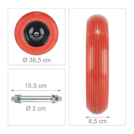 Wheel for wheelbarrow 4.80 4.00-8 + axle