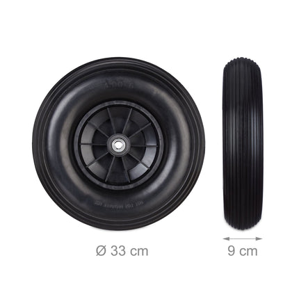 Wheel for wheelbarrow solid rubber 4.00-6