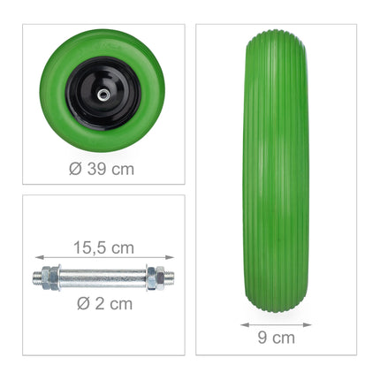 Wheel for wheelbarrow with axle 4.80 4.00-8