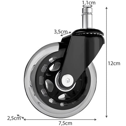 Wheels for an office chair - 5 pcs. Malatec 22077