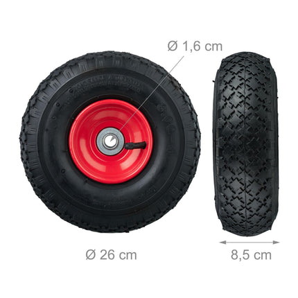 Wheels for hand-held truck, 2 pcs 3.00-4