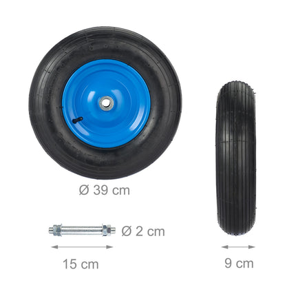 Wheels for wheelbarrow with pneumatic tires 4.00-8 axle