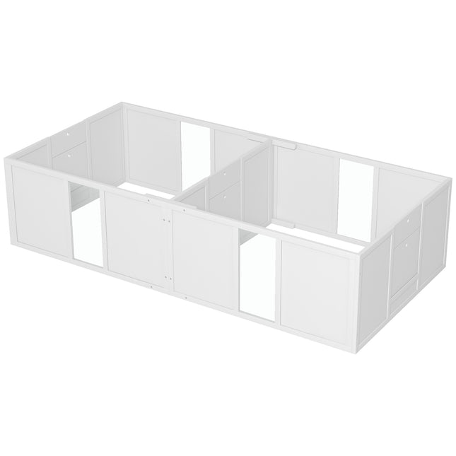 Wooden puppy crate with non-slip floor, adjustable, 196x96x48 cm