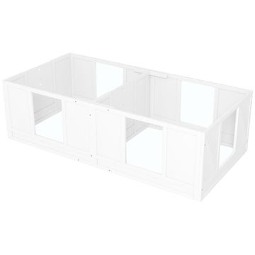 Puppy cage with washable mat and adjustable door, white