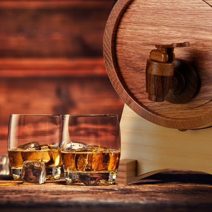 Whisky Barrel with Tap, 1.25L Oak Wood