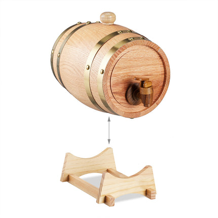 Whisky Barrel with Tap, 1.25L Oak Wood