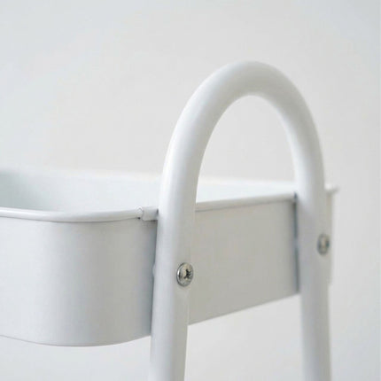 White 3-Tier Storage Trolley with Hooks & Wheels