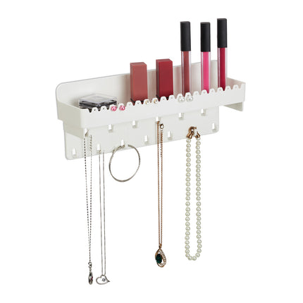 White Adhesive Jewellery Holder with Shelf