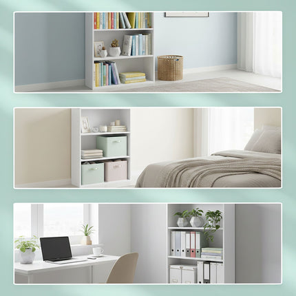 White Adjustable Shelf Bookcase, 100 cm